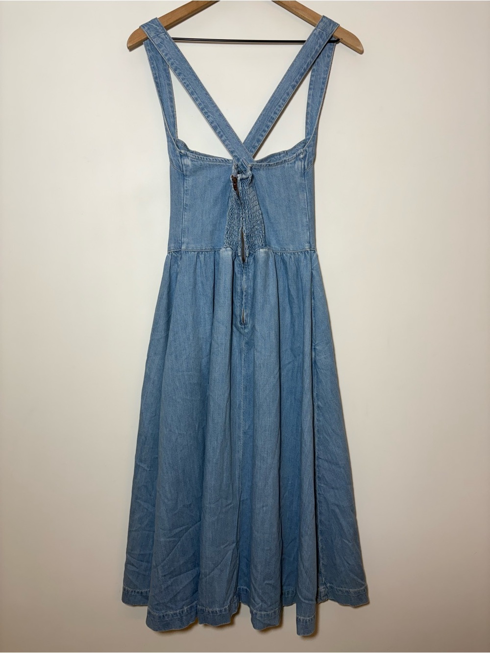 Reformation Diana Embroidered Floral Denim Midi Dress Sz 4 - Picture 4 of 9